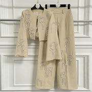 Embellished Jacket and Pants Set