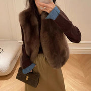 Shaggy Cropped Open-Front Vest