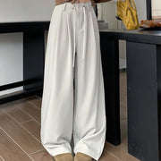 Pleated Wide-Leg Drawstring Pants