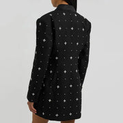Star-Embellished Longline Blazer