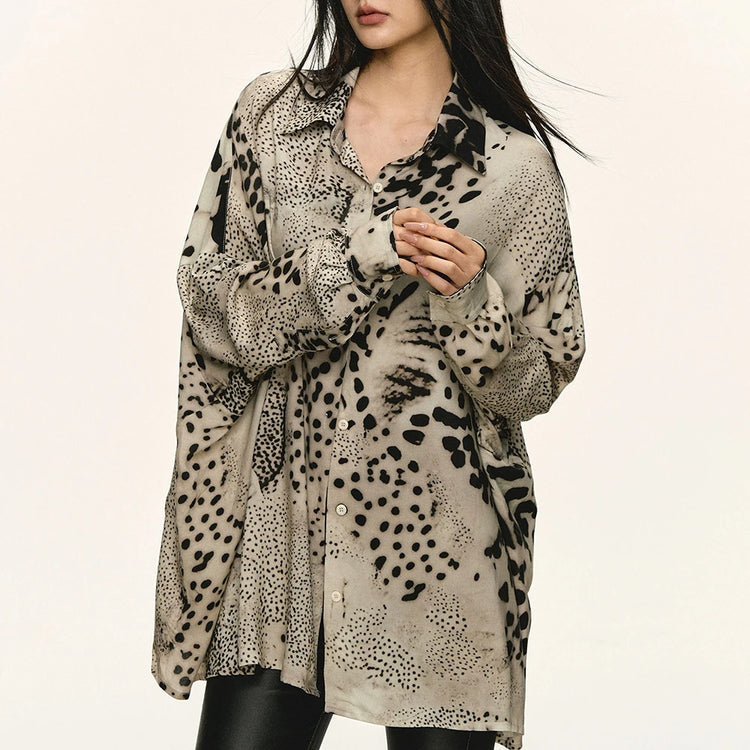 Animal-Print Longline Shirt