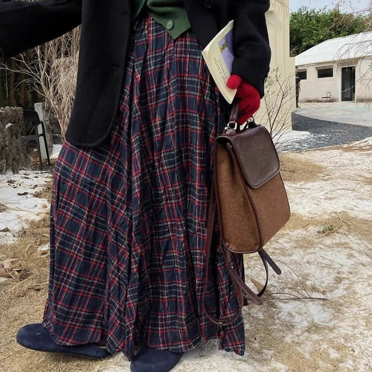 Plaid Full-Length Skirt