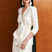 V-Neck Side-Tie Blouse