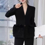 Ruffle-Detail Tailored Blazer