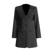Gathered-Neck Longline Jacket
