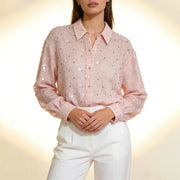 Embellished Sheer Lace Shirt