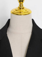 Contrast-Panel Tailored Blazer