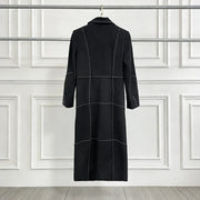 Contrast-Stitch Longline Coat