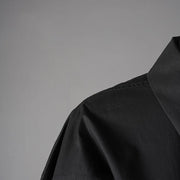 Ruched-Waist Button-Up Shirt