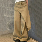 Asymmetric-Panel Wide-Leg Pants