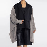 Contrast-Sleeve Oversized Jacket