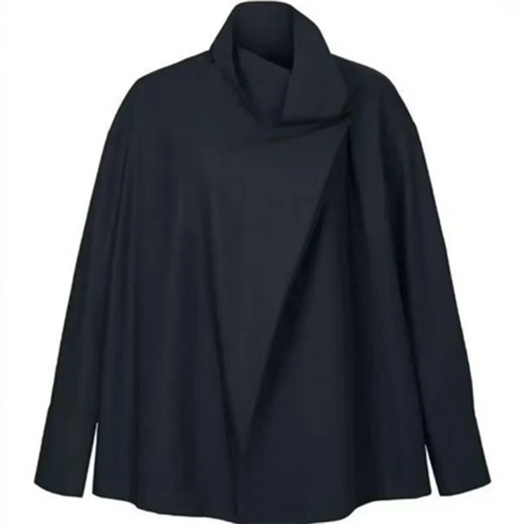 Asymmetric High-Neck Blouse