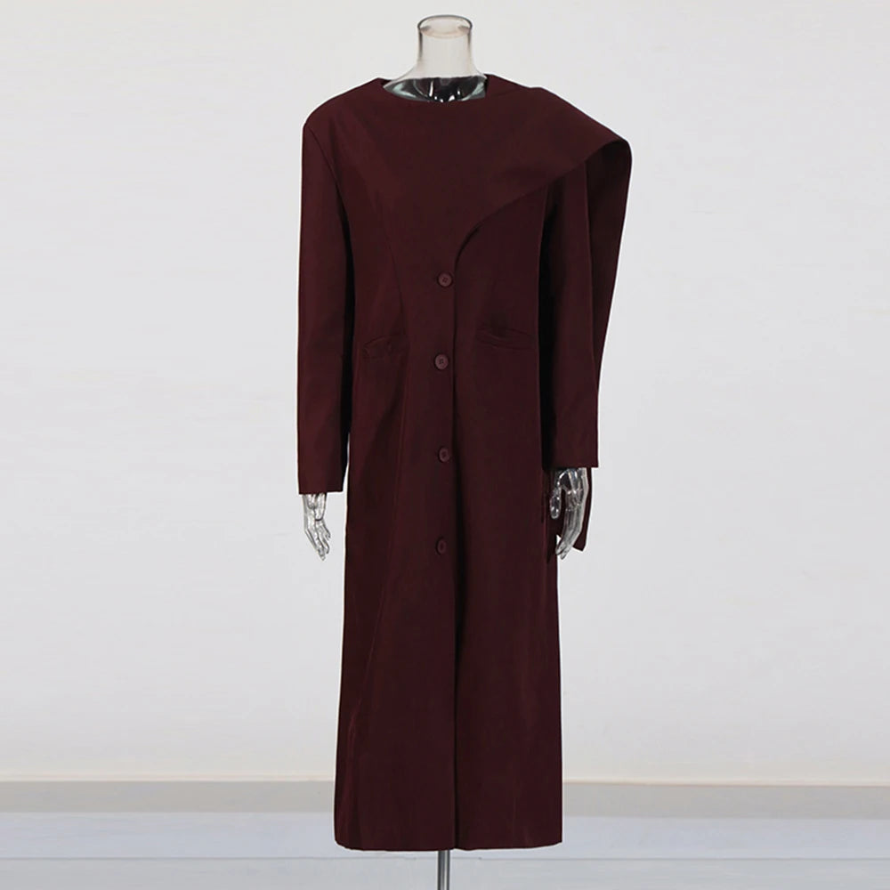 Asymmetric Longline Button-Front Jacket
