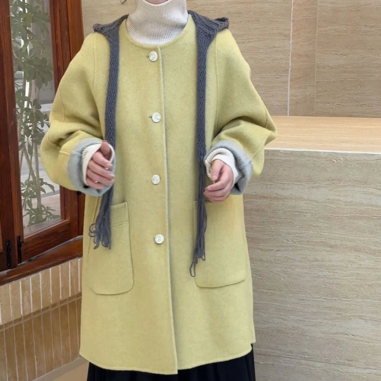 Round-Neck Patch-Pocket Coat
