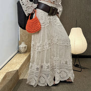 Openwork Patterned Long Skirt
