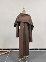 Cape-Overlay Long Trench Coat