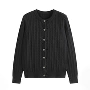 Textured Round-Neck Cardigan