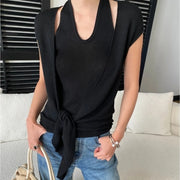 Tie-Front Sleeveless Top