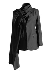 Draped Asymmetric Tailored Blazer