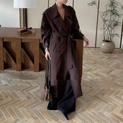 Tie-Waist Long Trench Coat