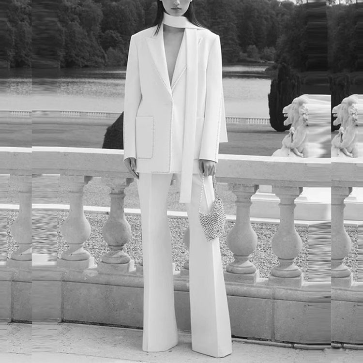 Tailored Blazer and Wide-Leg Pants Set