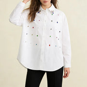 Multicolor Embellished Collared Shirt