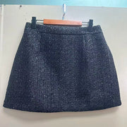 Metallic-Look A-Line Mini Skirt