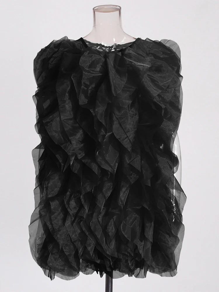 Ruffled Sleeveless Mini Dress