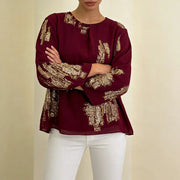 Sequin-Detail Long-Sleeve Top