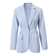 Gathered-Waist Tailored Blazer