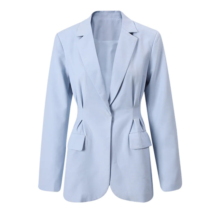 Gathered-Waist Tailored Blazer