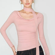 Scoop-Neck Long-Sleeve Top