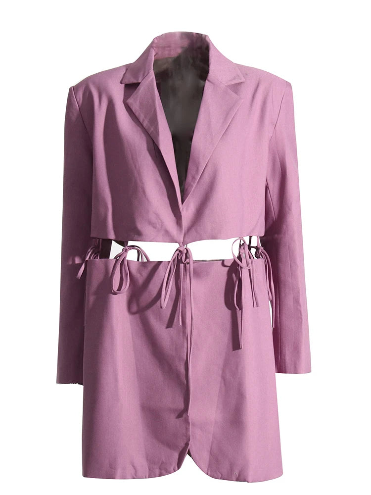 Tie-Detail Cropped Blazer