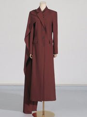 Draped Asymmetric Tailored Blazer