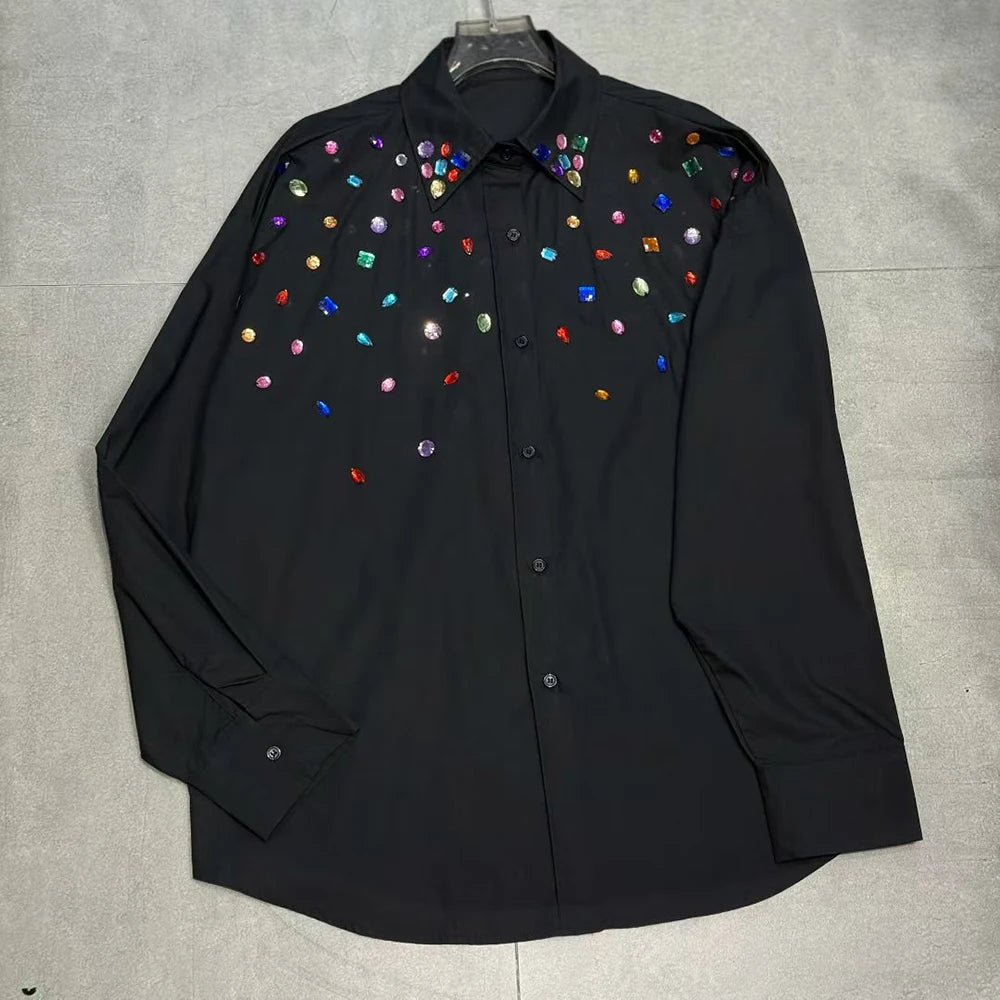 Multicolor Embellished Button Shirt