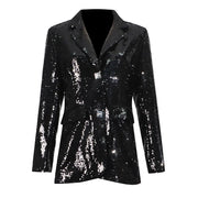 Sequin Single-Button Blazer