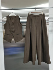 Button-Front Vest and Pants Set
