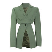 Cutout-Waist Tailored Jacket