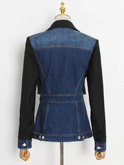 Contrast-Panel Tailored Blazer