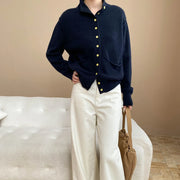 Stand-Collar Pocket-Detail Cardigan