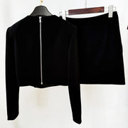 Embellished Jacket and Skirt Set