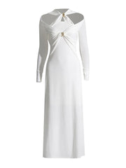 Twisted Cutout Long-Sleeve Dress