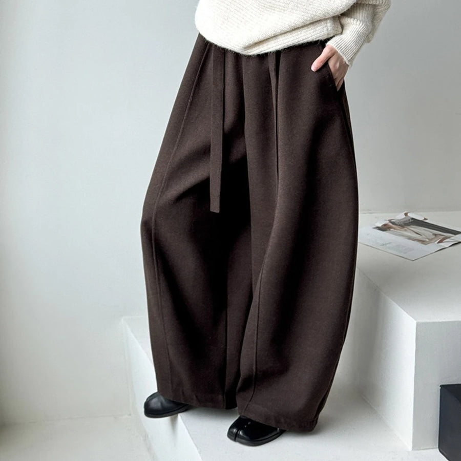 Pleated Wide-Leg Pants