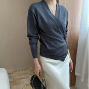 Asymmetric Button-Front Wrap Top