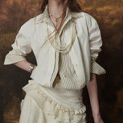 Striped-Trim Button-Front Shirt