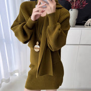 Ribbed Sweater and Skirt Set