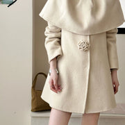 Floral-Button A-Line Jacket