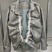 Lace-Trim Drawstring Jacket