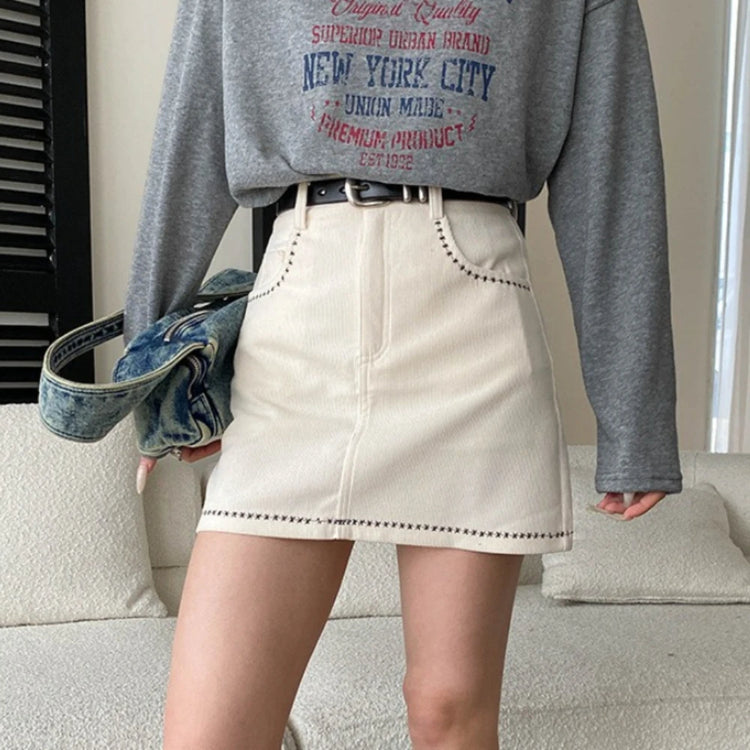 Studded-Trim Mini Skirt
