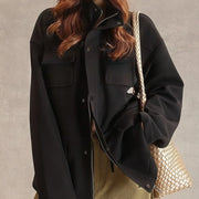Stand-Collar Patch-Pocket Jacket
